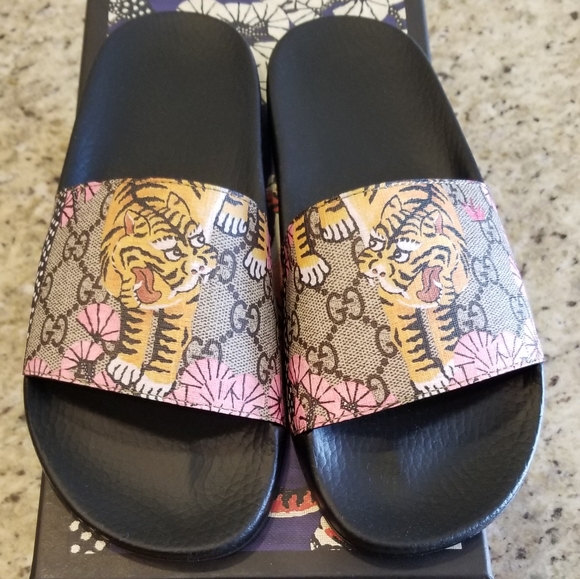 Gucci Shoes - Gucci Pink Bengal Slides Sz. 39